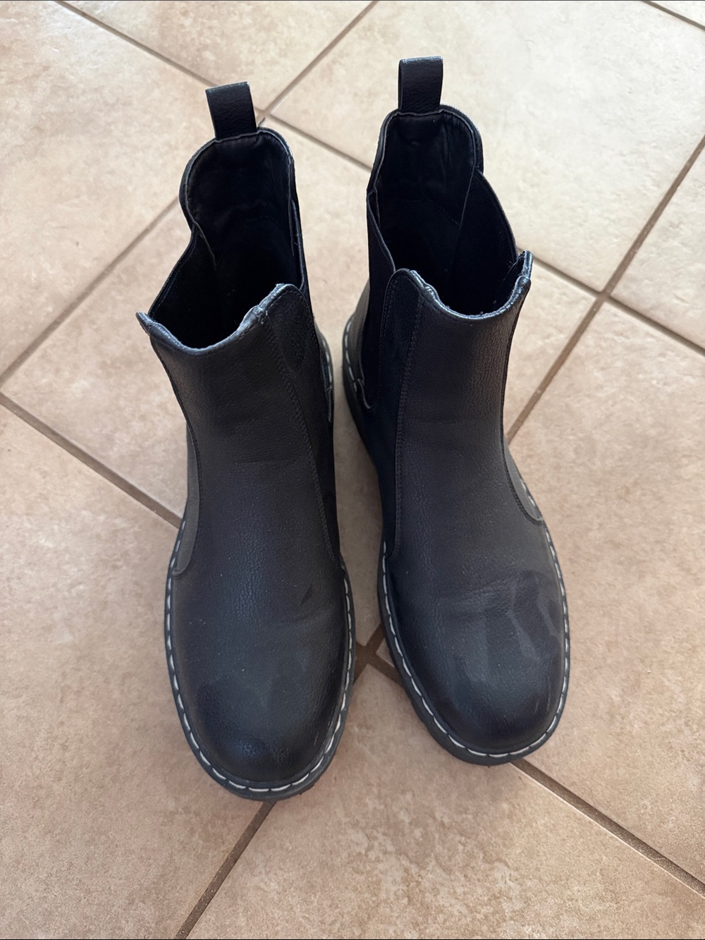 Sincerely Jules Black Chukka Boots with Contrast Stitching